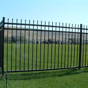 Ornamental Security Spear Top Powder Coated Black Gray Welded Aluminum Metal Anti Climbing Fence