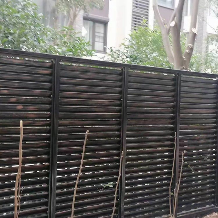 Black Aluminium Fence And Trellis Gate Slats Horizontal Metal Fence Panel