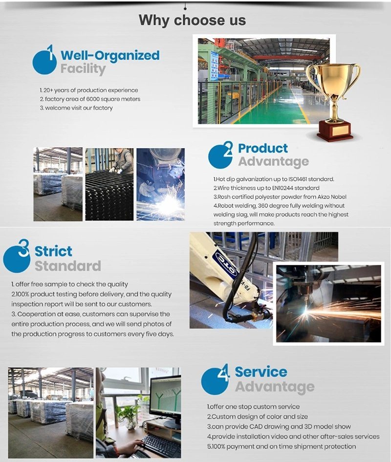 Spear Picket Fence Panel Galvanized Steel Fence Security Fencing/Gate Security Fence
