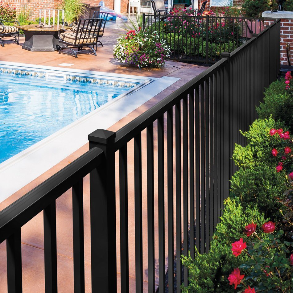 Aluminum Flat Top Rings Fence Panel Powder Coated Aluminum Fencing