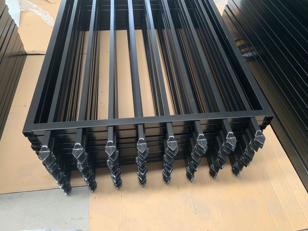 Aluminum Flat Top Rings Fence Panel Powder Coated Aluminum Fencing