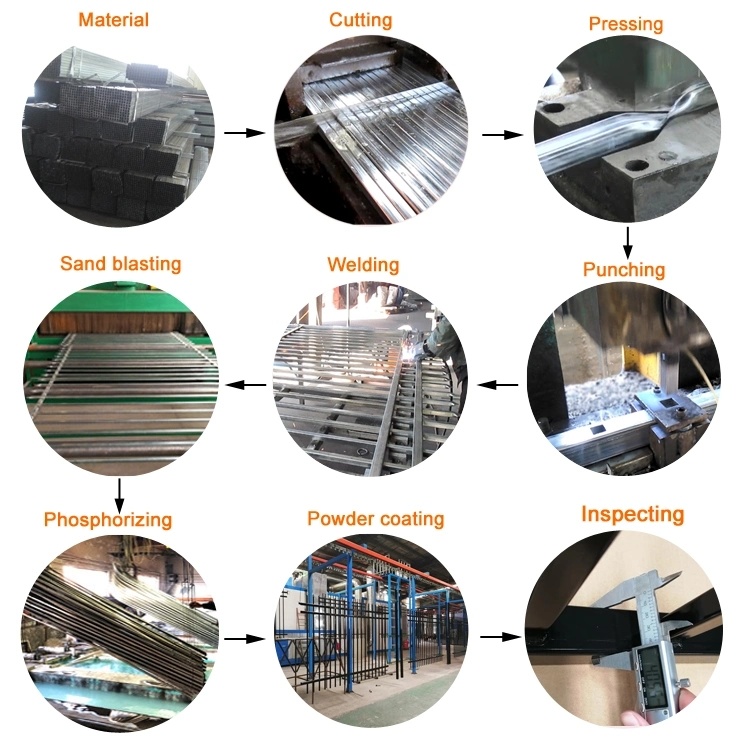 Spear Picket Fence Panel Galvanized Steel Fence Security Fencing/Gate Security Fence